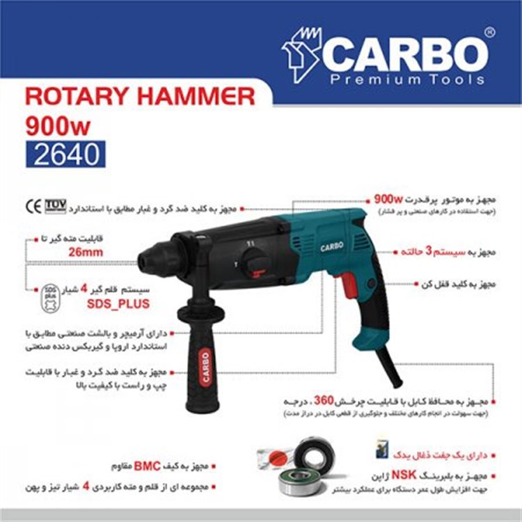 بتن کن دیمردار سوپر صنعتی 4 شیار 3 حالته 2640 کاربو (CARBO)